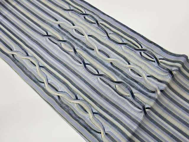 JAPANESE FUKURO OBI / WOVEN WAVY STRIPE